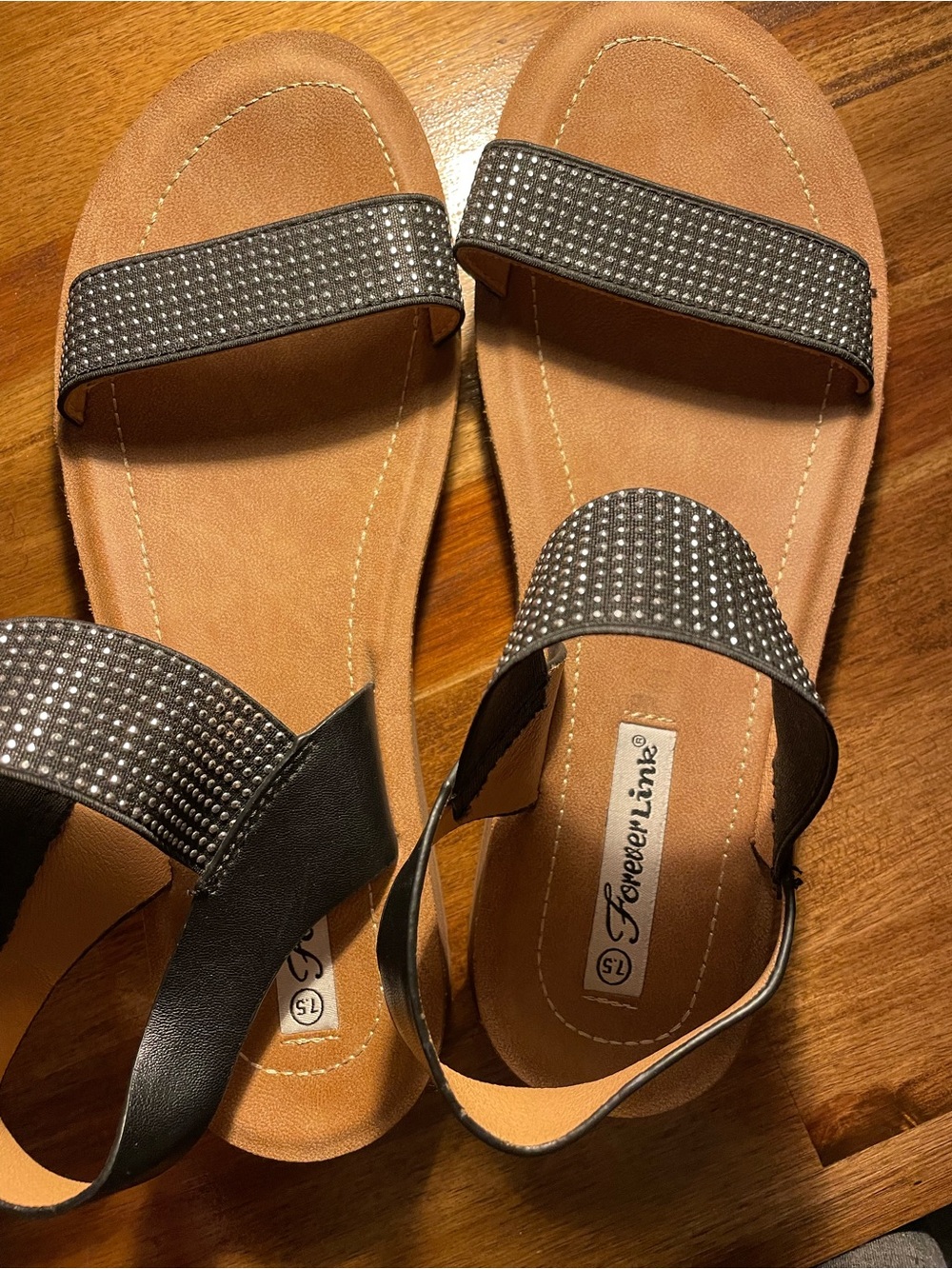 Women’s Embellished Strappy Sandals Black  7.5